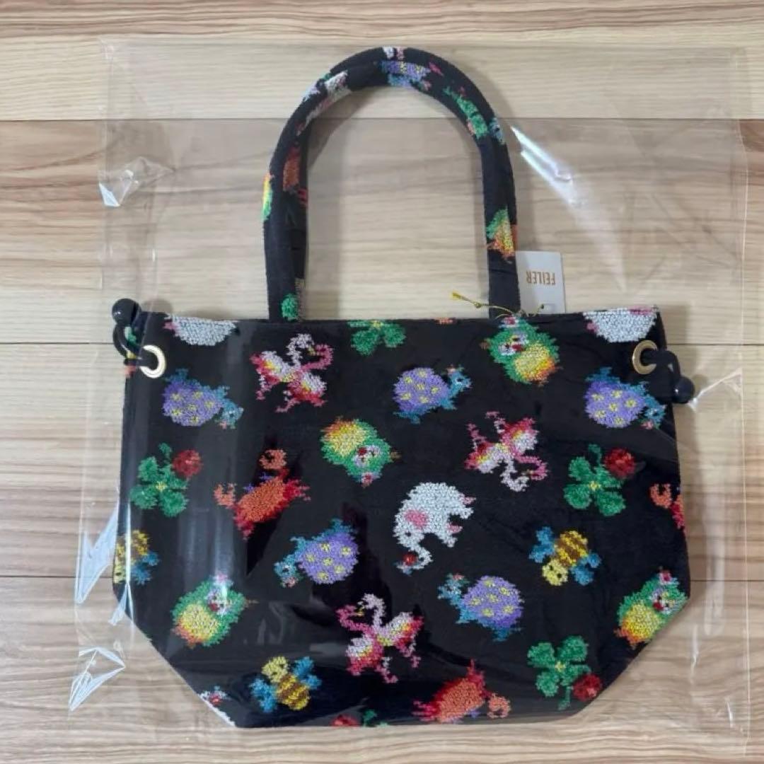 新品未使用】フェイラー×神崎恵さんコラボ 巾着バッグ⭐︎ネイビー