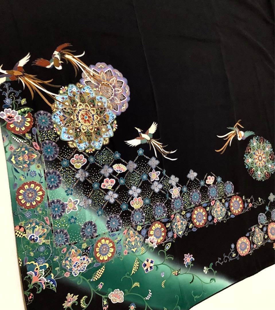 正絹黒留袖 刺繍 作家物 ⑧( 訪問着、紬、袋帯なども出品) - メルカリ