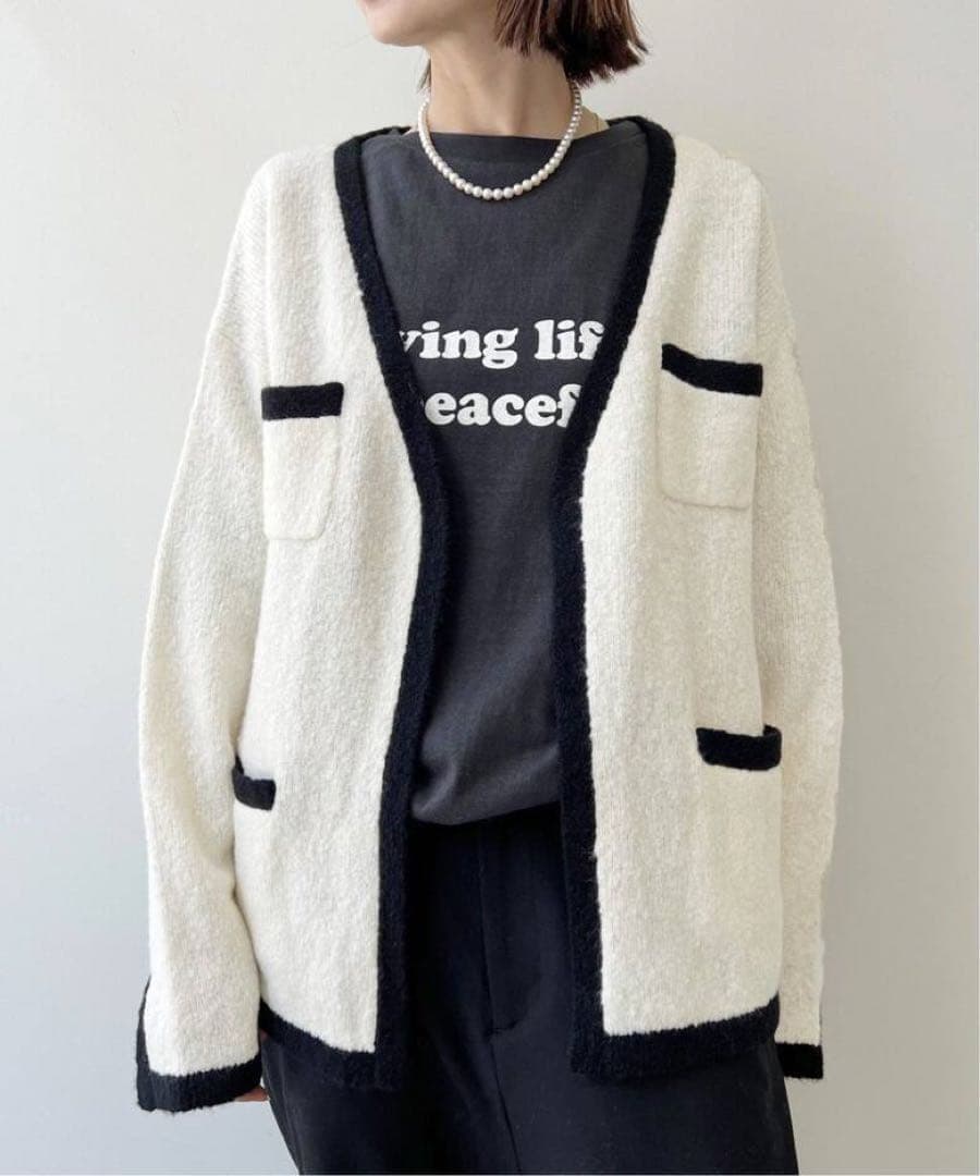 美品⁑ドゥーズィエムクラス ウールカシミヤバイカラーニット