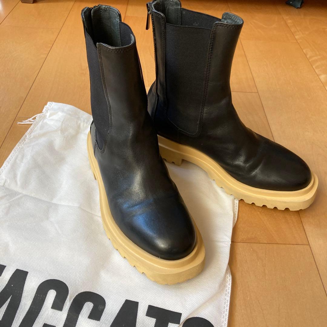 STACCATO サイドゴアレザーポップブーツ　スタッカート24.5cm STACCATO サイドゴアレザーポップブーツ スタッカート24.5cm STACCATO