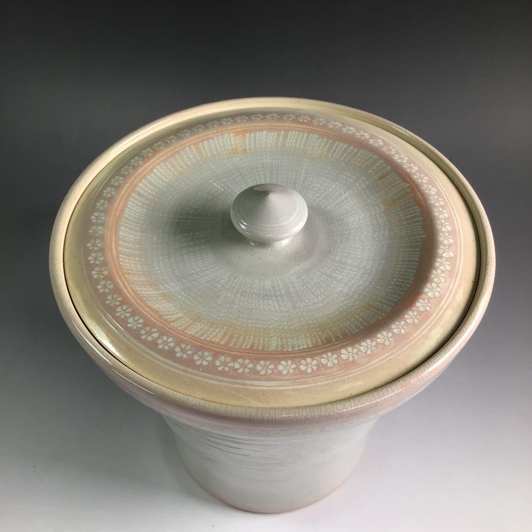 P804 水指 『平安 開山造』『礼賓手三嶋』『末広水指』 共箱