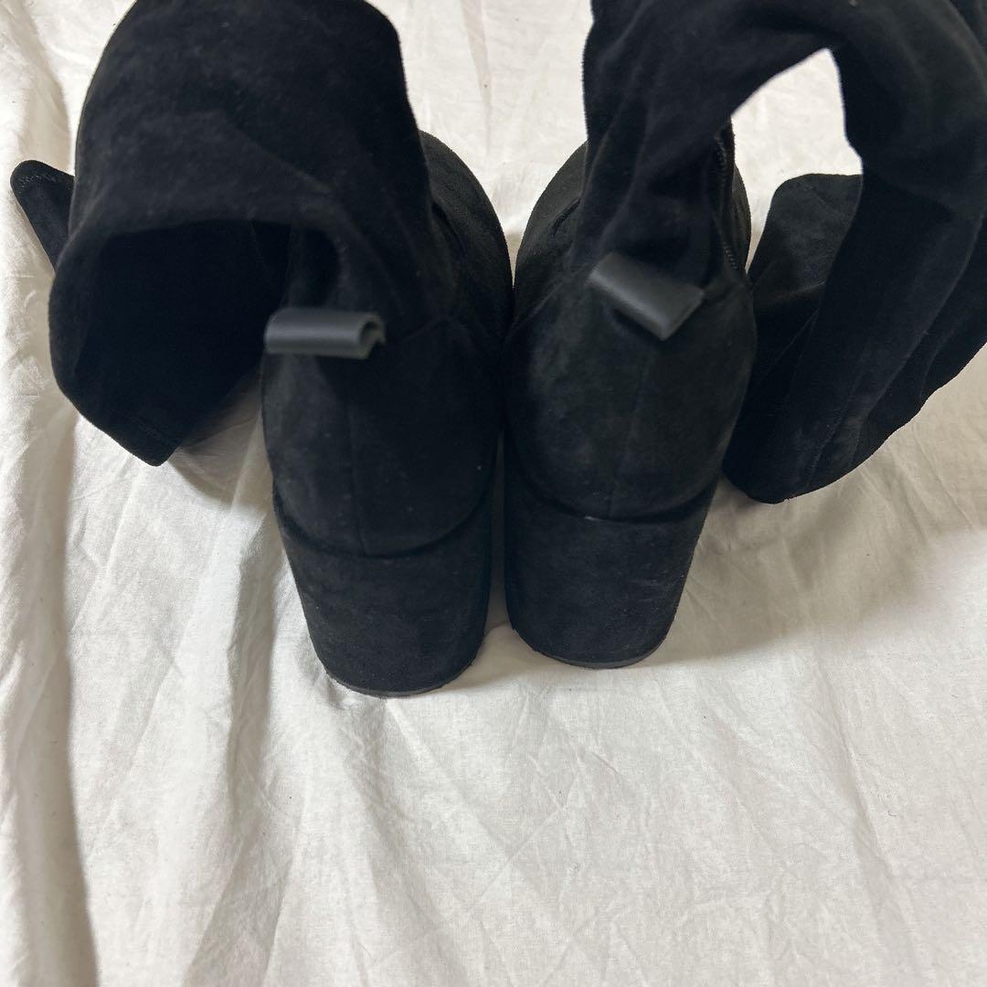 cherimi 厚底スエードニーハイブーツ