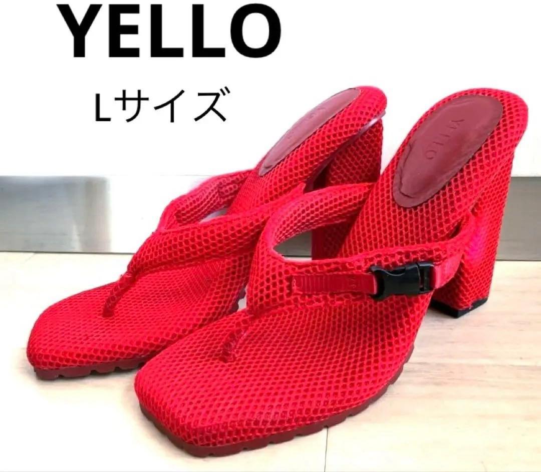 YELLO＊メッシュヒールサンダル＊RED＊Lサイズ＊送料込み❣️ - メルカリ