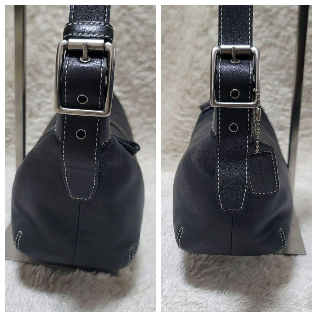 美品✨COACH コーチ ワンショルダーバッグ レザー ブラック y2k - メルカリ