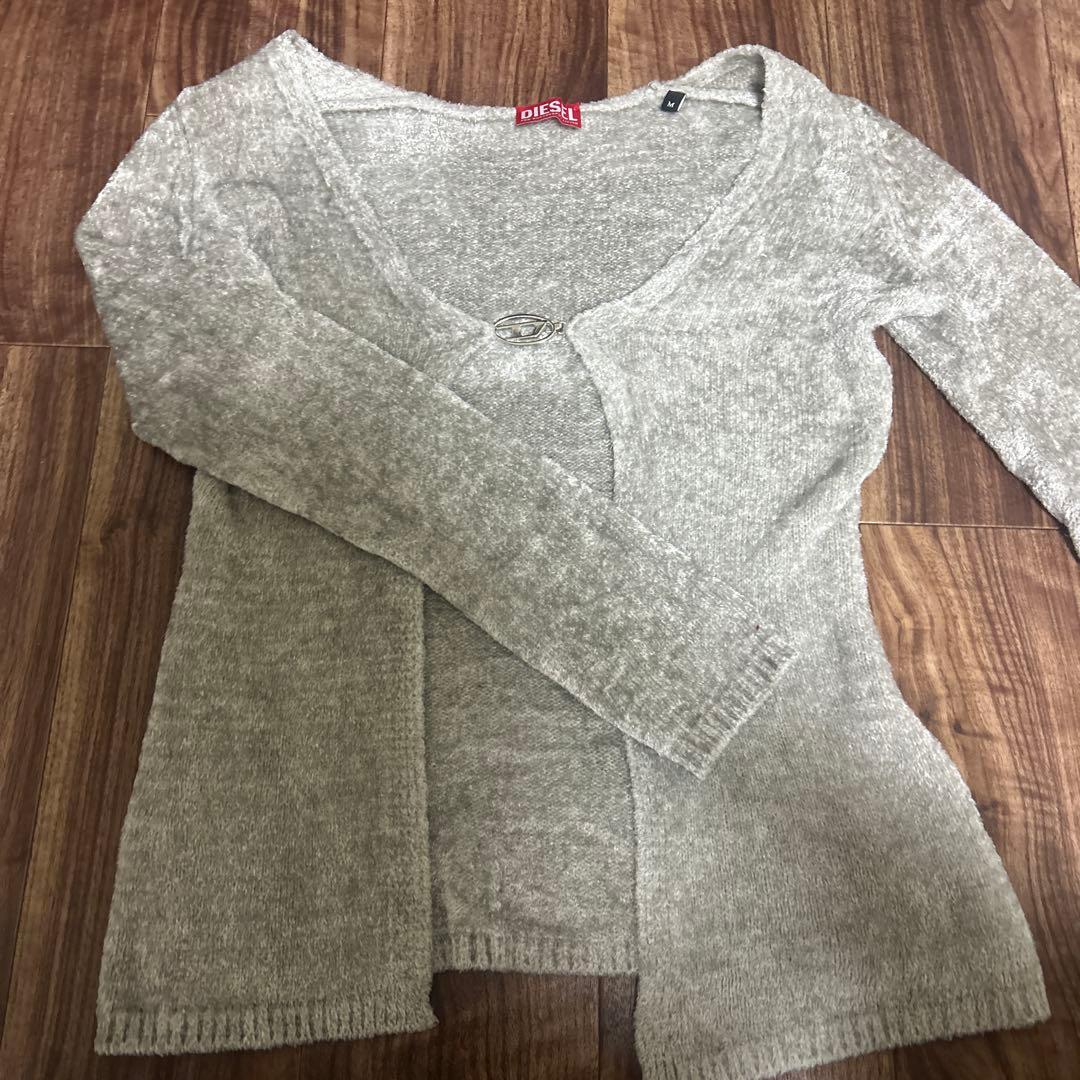 DIESEL グレー カーディガン　キラキラ DIESEL グレー カーディガン キラキラ