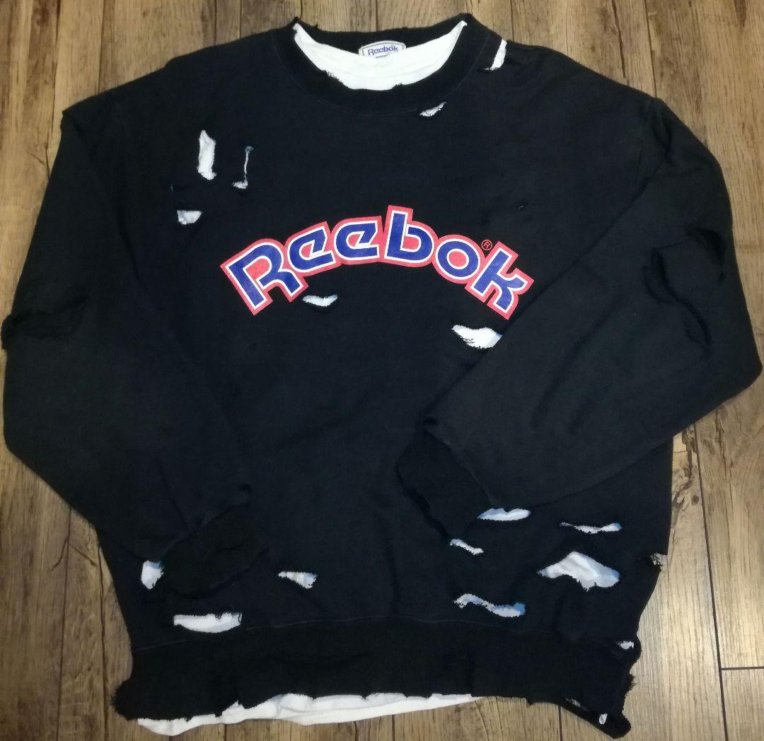 阪神優勝セール】Reebok ダメージスウェット ブラック M 松村北斗