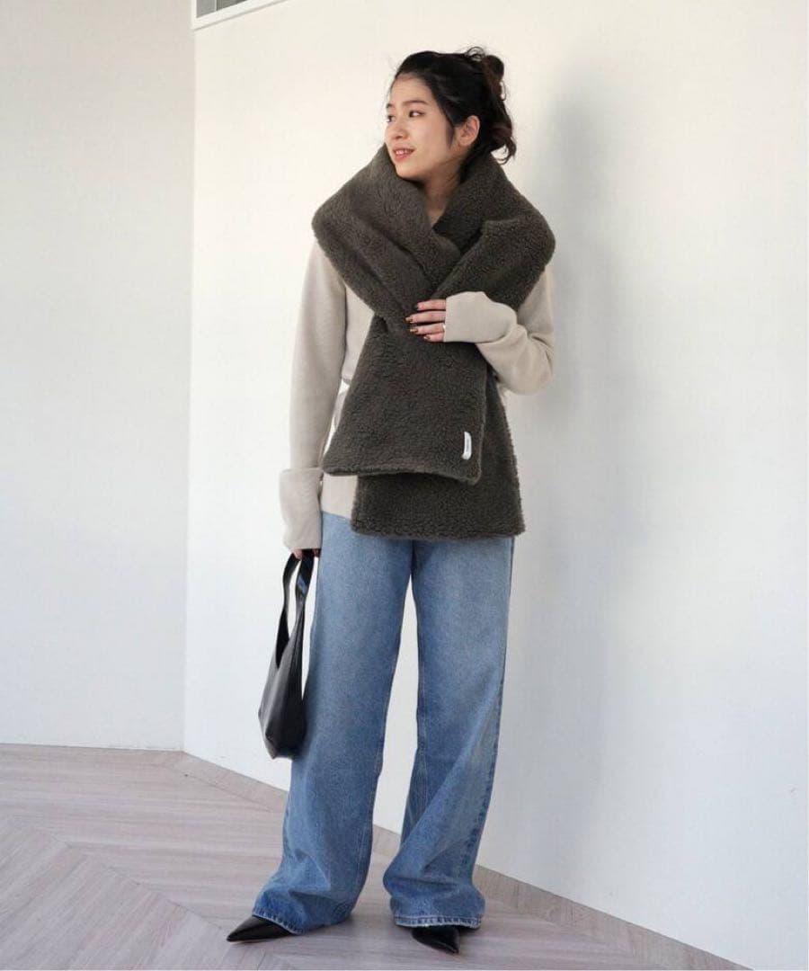 AP STUDIO THROW スロー ボアショール 別注色 カーキ 美品