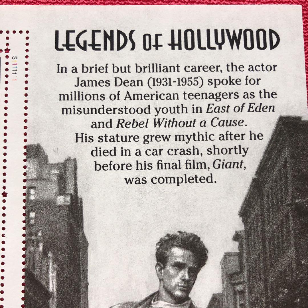 ジェームズ ディーン切手20枚シート！平成7年（1995年