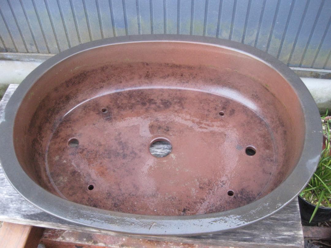 盆栽鉢 常滑「山晃」16,5x61,5x49cm11kg 野外軒下長期保管中古品