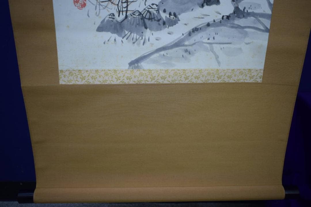 真作/下村為山/山水鳥居図/布袋屋掛軸HH-811 - メルカリ