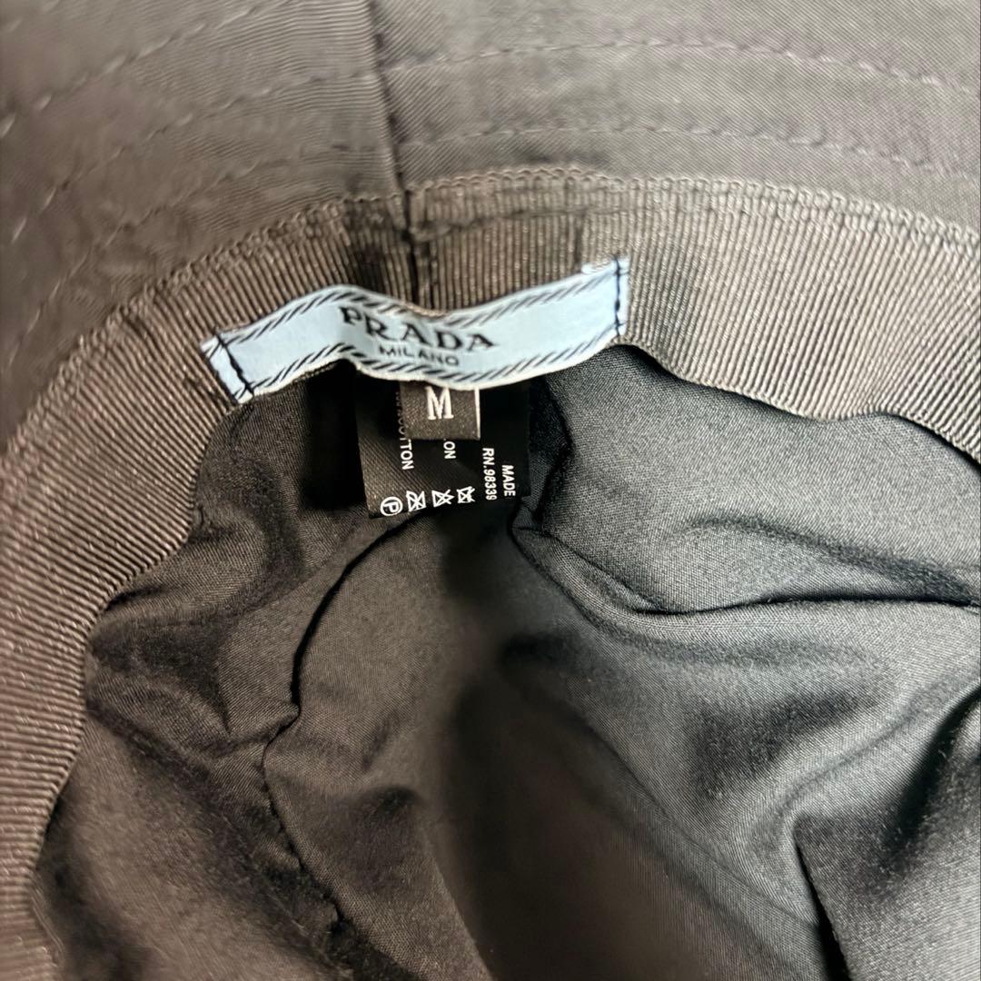 PRADA 黒 バケットハット バケハ M - メルカリ