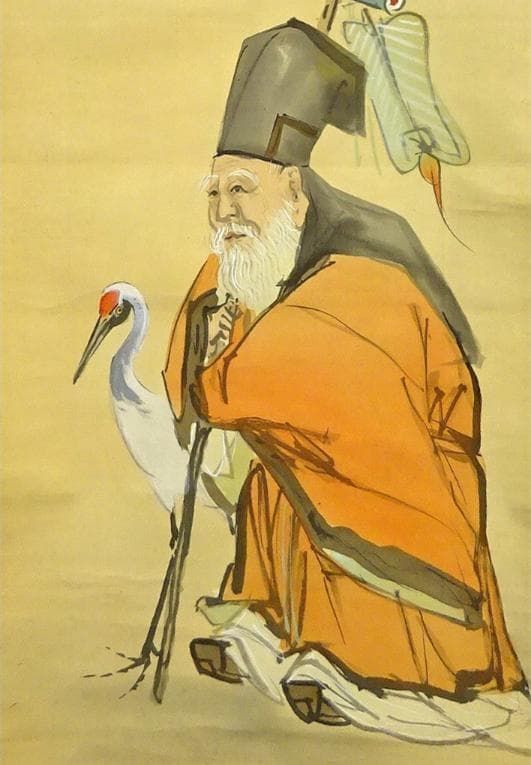 掛軸 在銘『寿老人 人物図』日本画 絹本 肉筆 掛け軸 a010917 - メルカリ