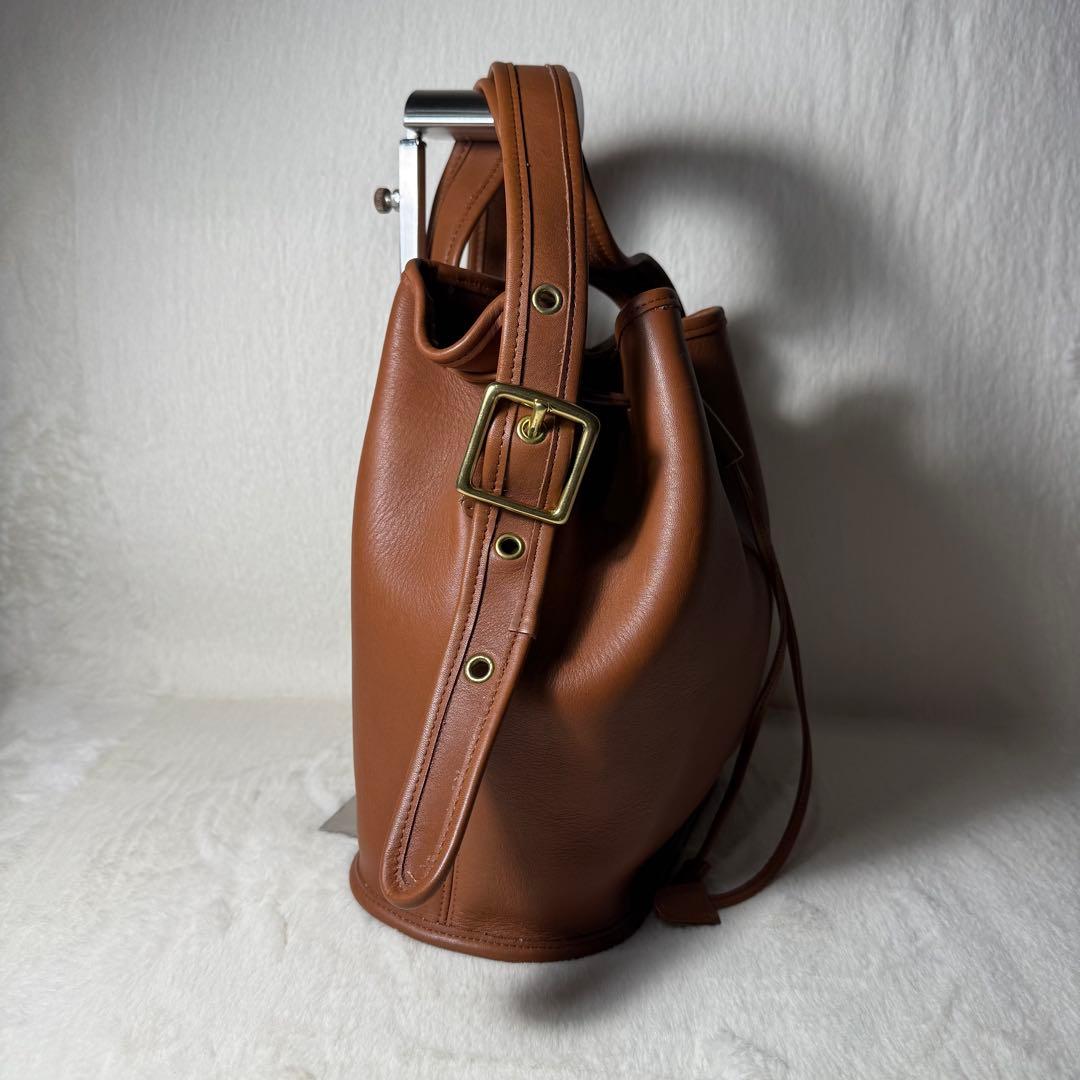 美品 オールドコーチ 巾着型ショルダー ブラウン 9952 - メルカリ