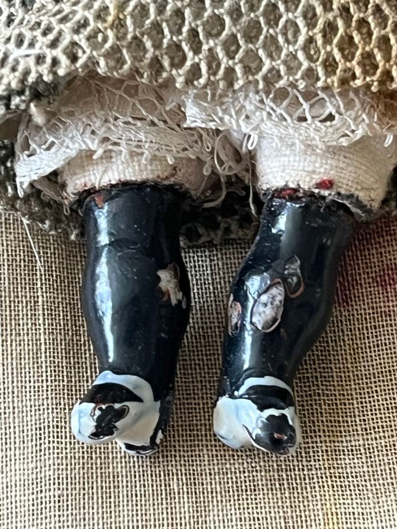 アンティークビスクドール陶器小さなドールミニョネット レトロ人形