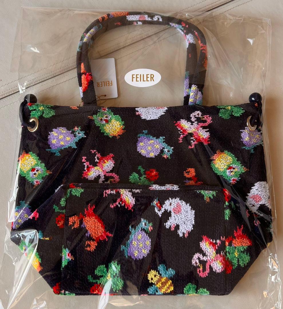 新品未使用】フェイラー×神崎恵さんコラボ 巾着バッグ（ネイビー