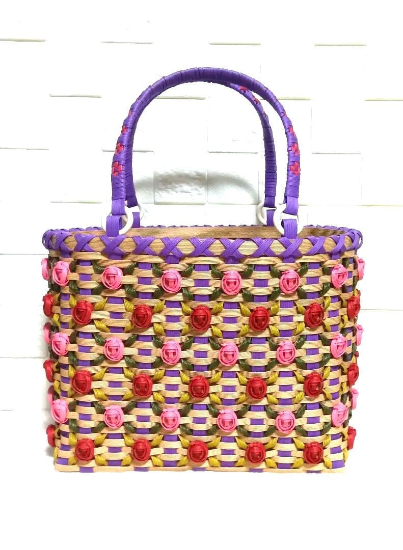 《 あゆみ 》エコクラフトバンドかごバック　３点