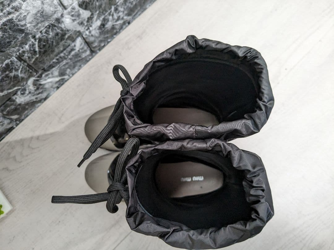 箱付】MIUMIU ミュウミュウ レインブーツ ブラック 黒