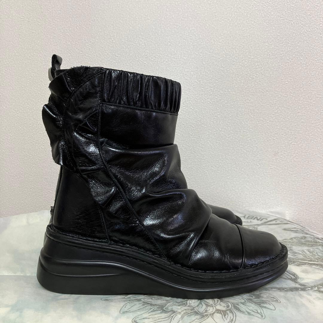 マツオインターナショナル センソユニコ t.b ブラックフリルブーツ23.0