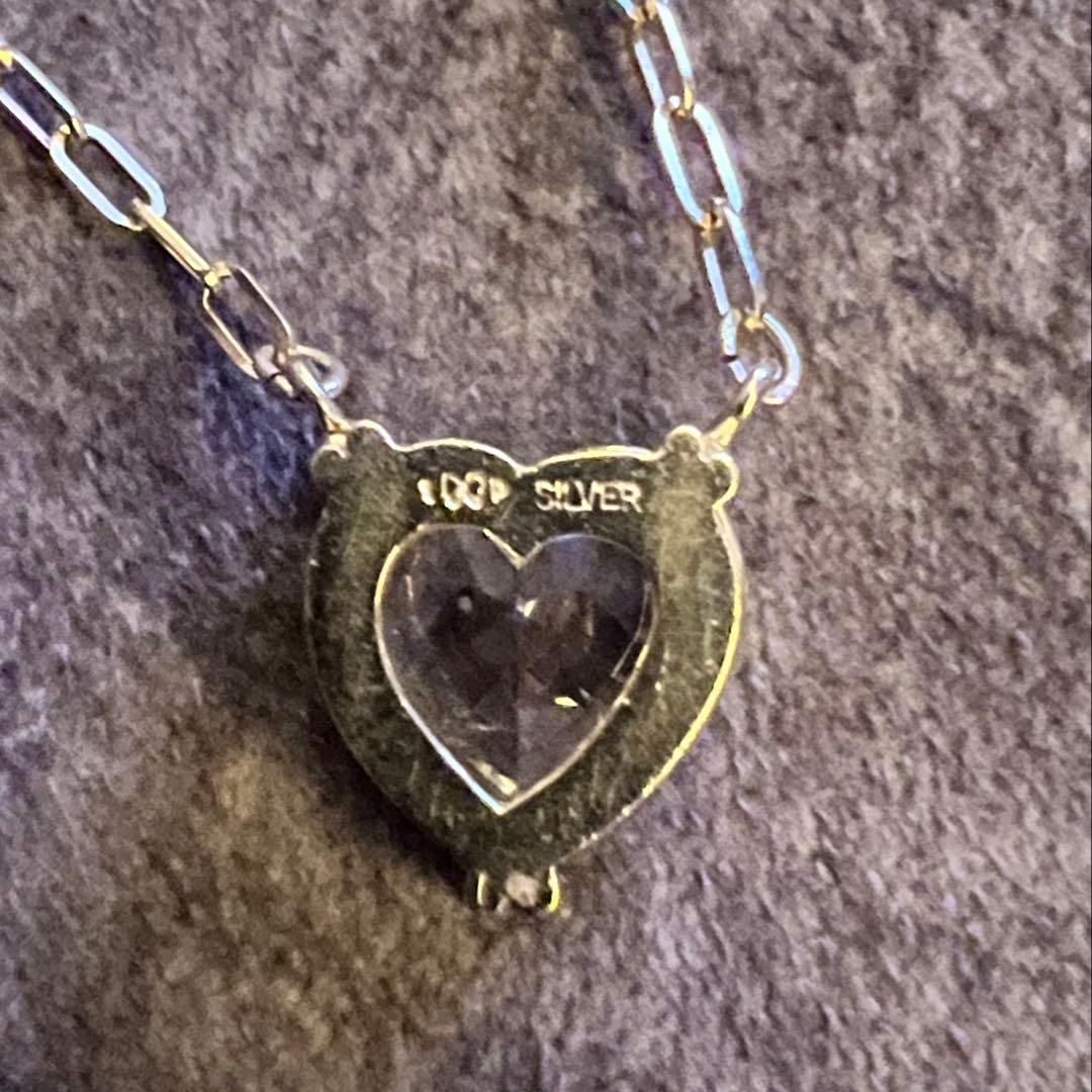 浜崎あゆみ 私物 愛用 ハート型 クリスタル ペンダントネックレス 925