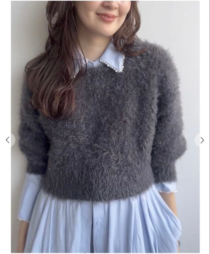 完売品】ココディール 新品タグ付 パールモチーフペプラムシャツ