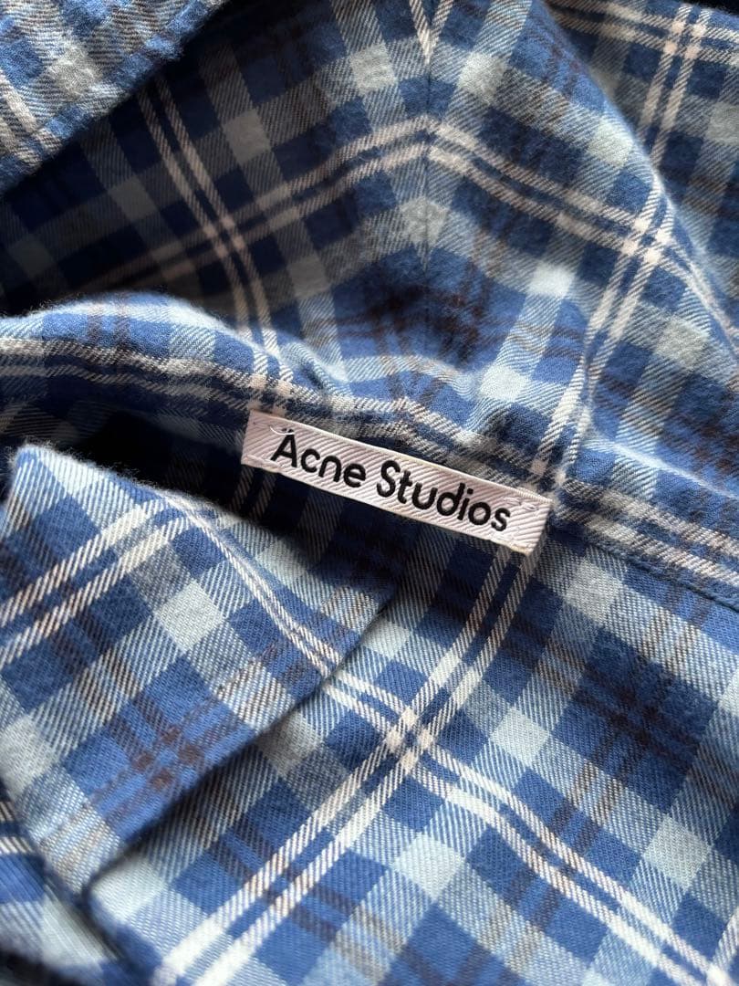 アクネストゥディオズ チェックフード付きオーバーシャツ