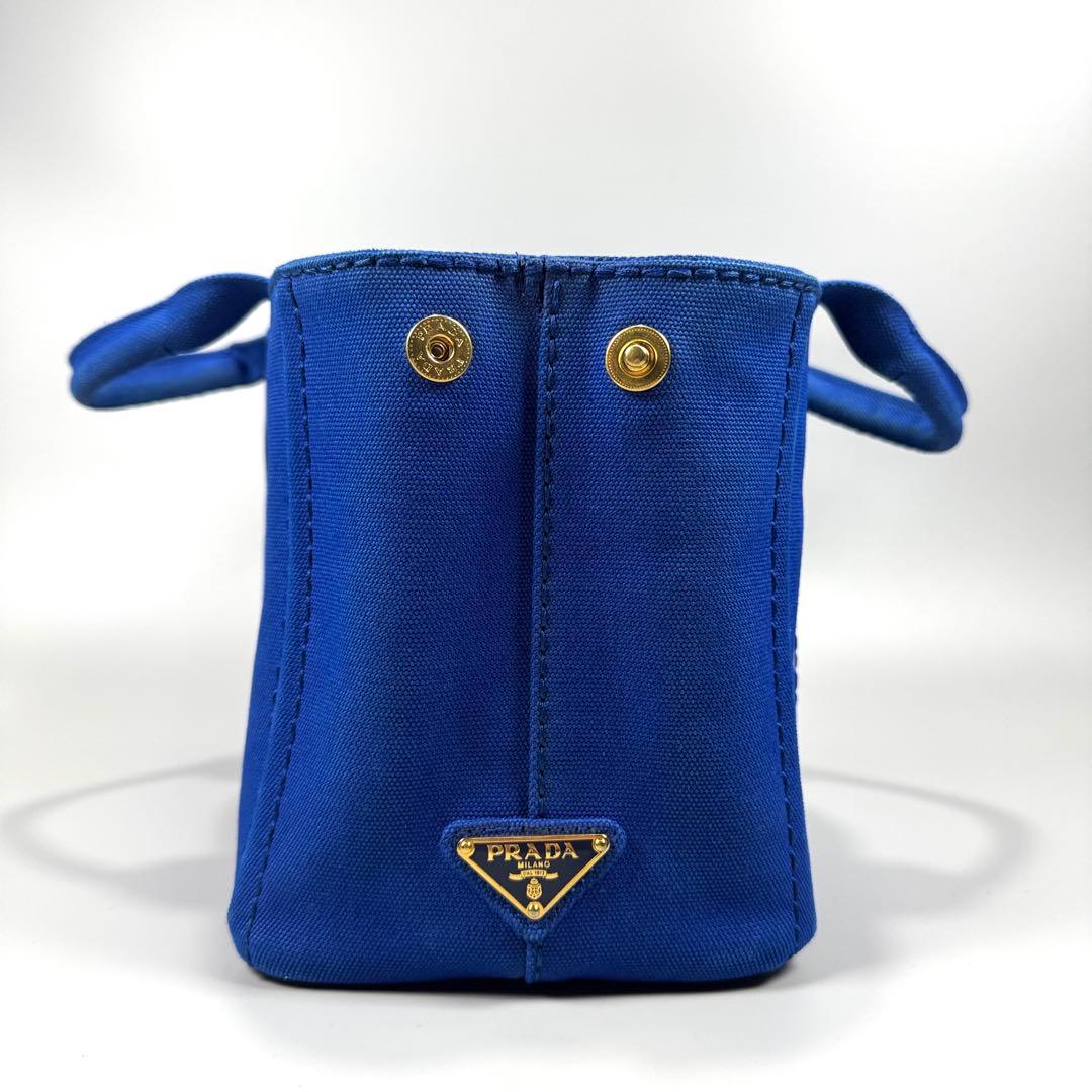 美品✨ PRADA カナパ S 2way ショルダー付 ブルー Cobalto - メルカリ