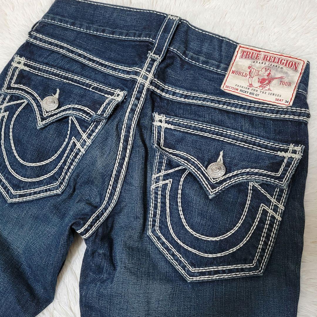 トゥルーレリジョン デニムパンツ RICKY BIG QT W30 太ステッチ - メルカリ