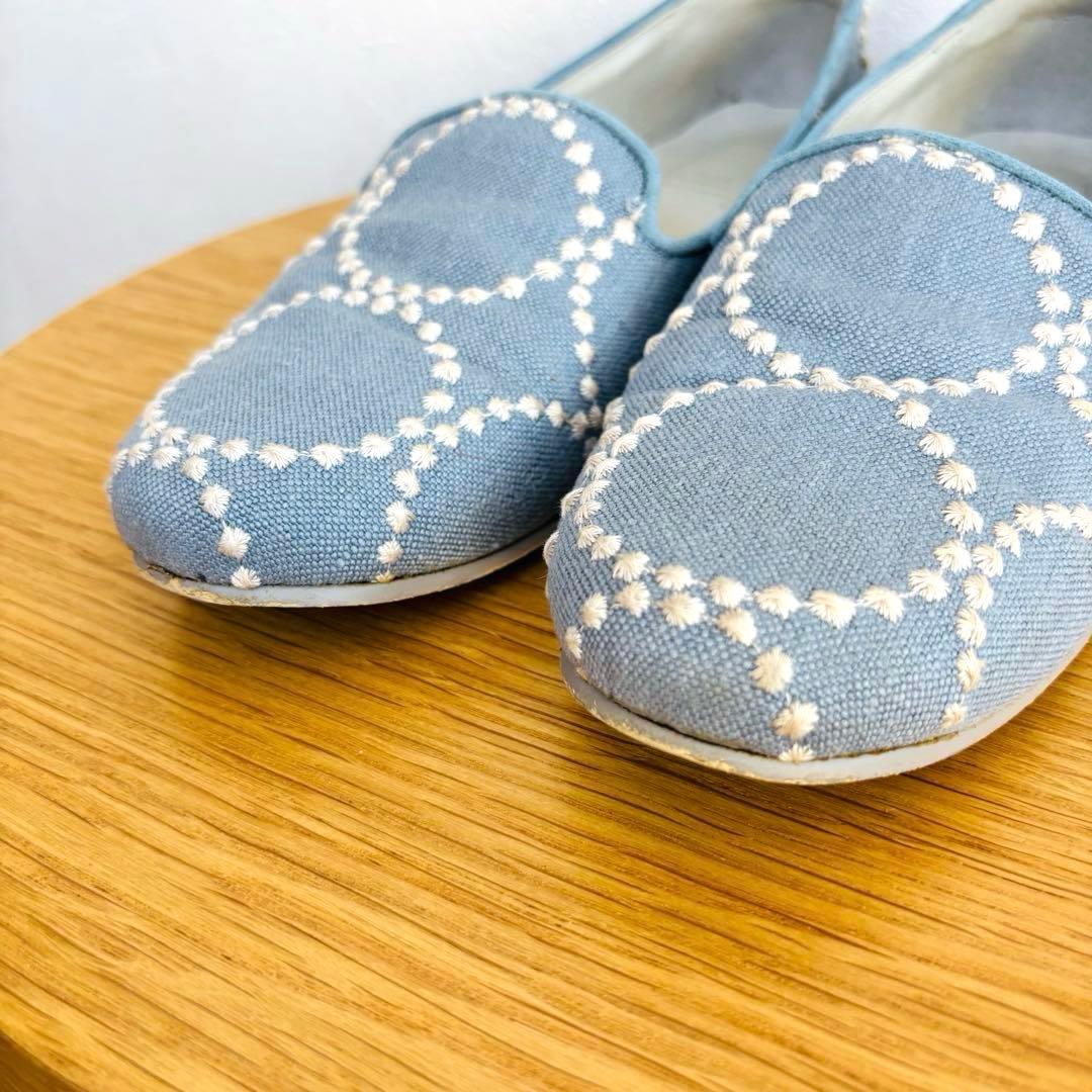 美品 ミナペルホネン 靴 パンプス フラットシューズ 23.5cm タンバリン