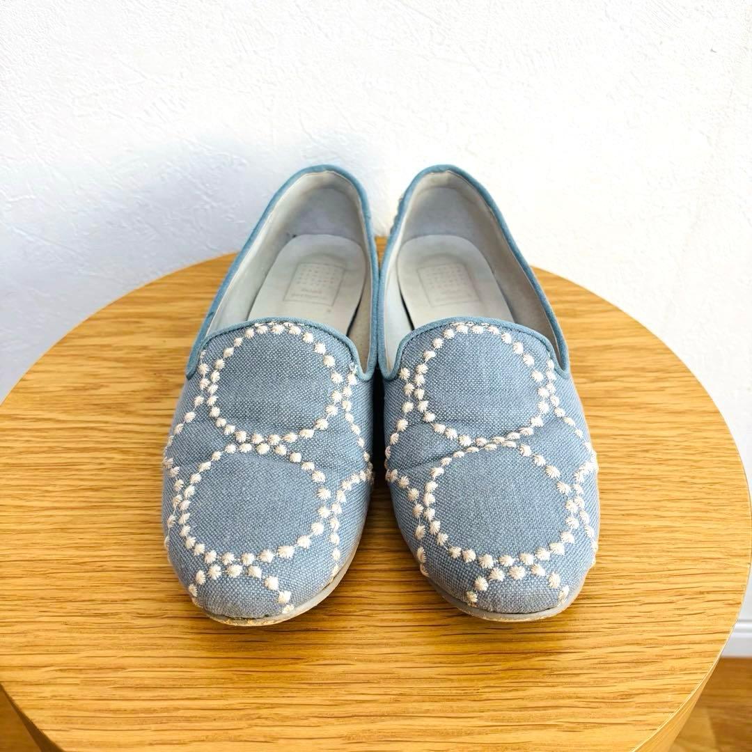 美品 ミナペルホネン 靴 パンプス フラットシューズ 23.5cm タンバリン