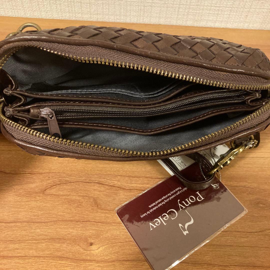ポニーセレブ お財布ポシェット サコッシュ ￼斜め掛け メッシュ