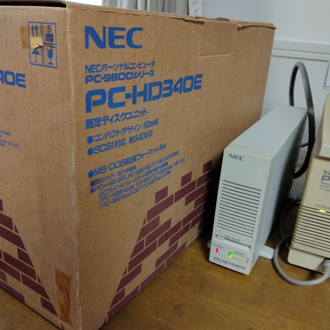□NEC SCSI HDD 340M 箱、ケーブル、終端付 ジャンク 美品