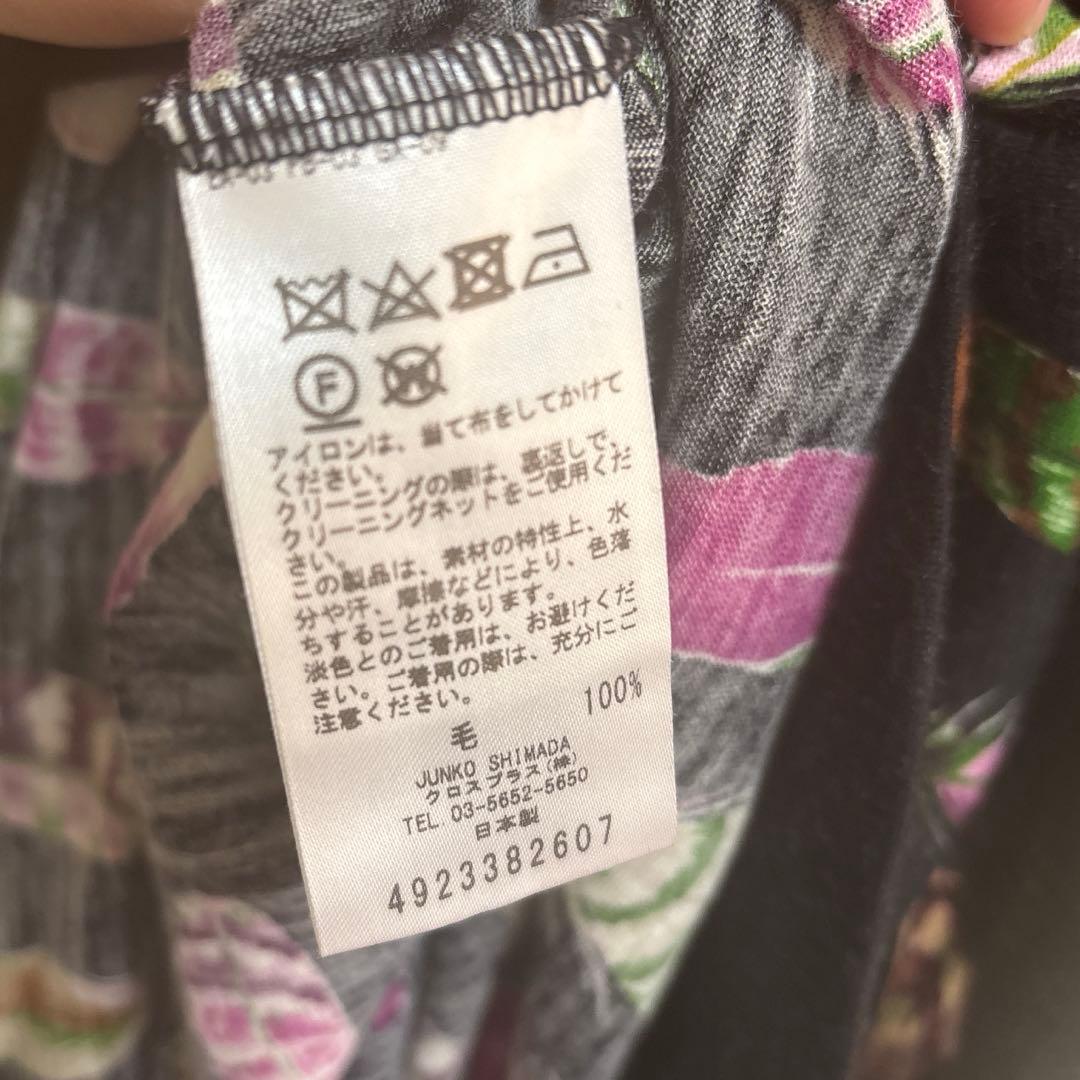 49AV.JUNKO SHIMADA フェザー柄ウール素材の長袖ワンピース