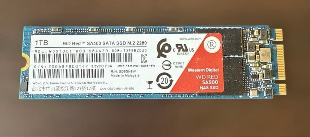 ③ WD Red SA500 SATA SSD 1TB M.2 2280 Amazon.com: Western Digital 1TB WD Red SA500 NAS 3D NAND Internal