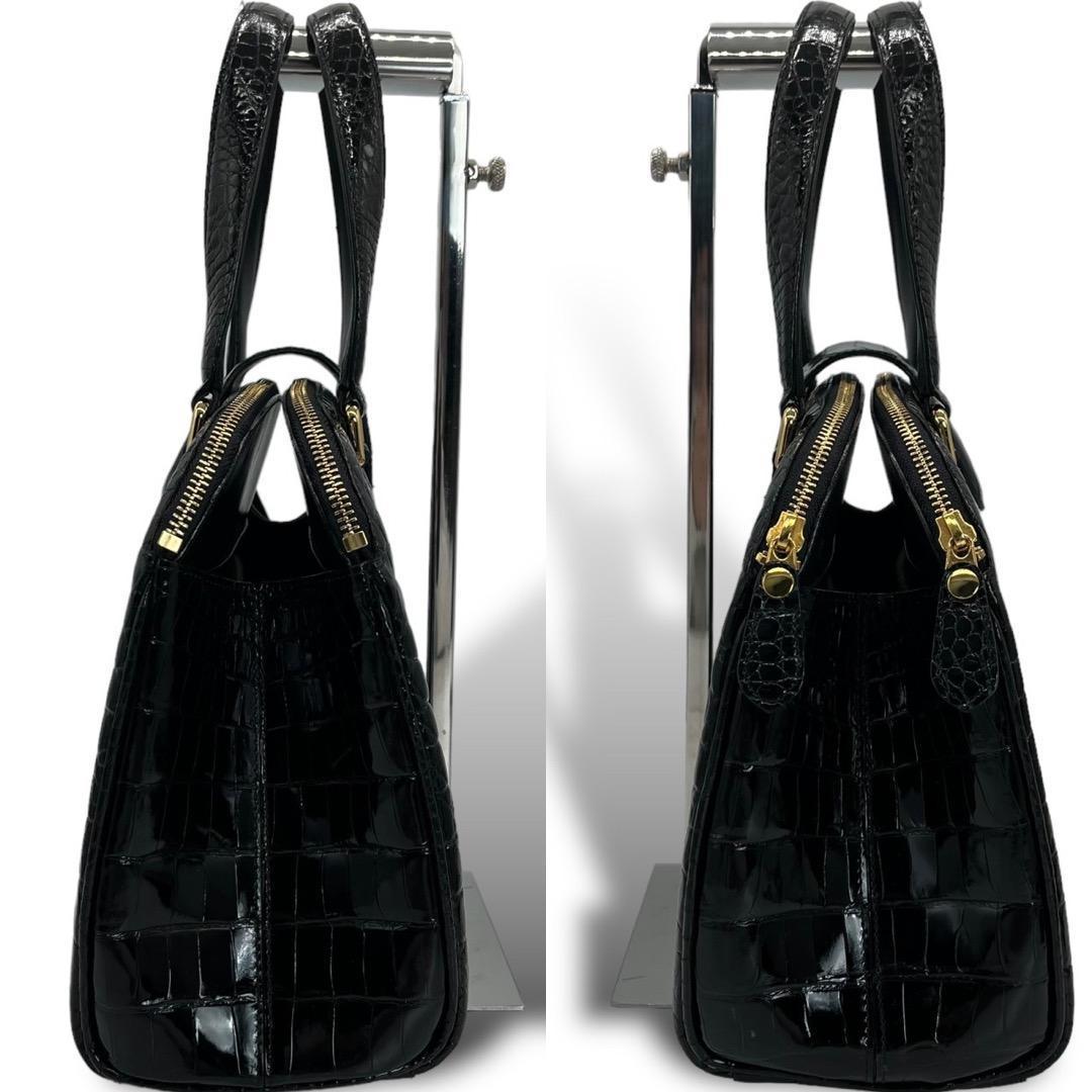極美品 JRA クロコ 2way ショルダーバッグ シャイニング センター取り