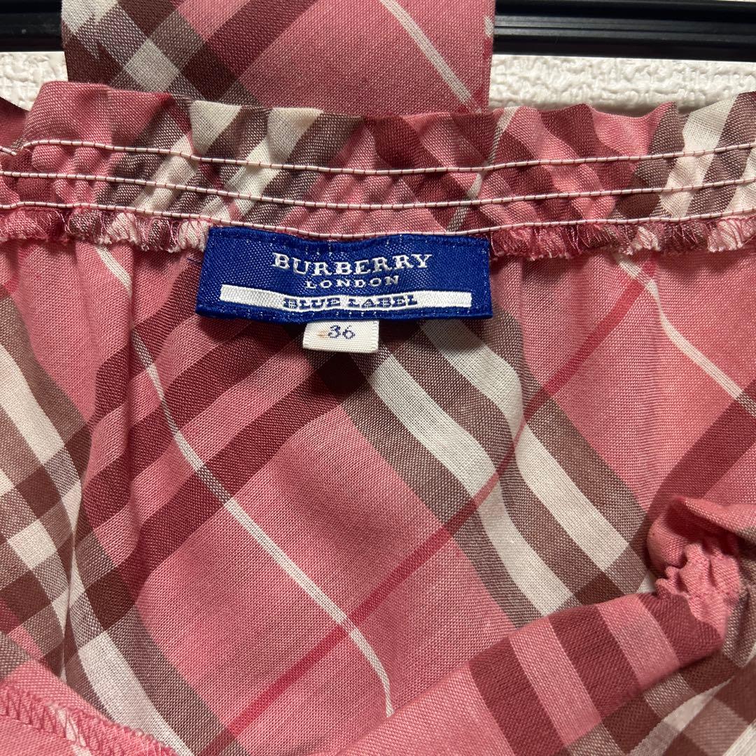 バーバリーブルーレーベル ノバチェックワンピース ピンク ベルト ペチ
