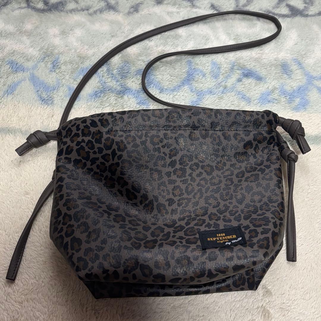 コブクロ　九月八日　ドローストリングバッグ　茶色　豹柄 九月八日 ドローストリング bag : tonto Yahoo!店 - 通販 - Yahoo