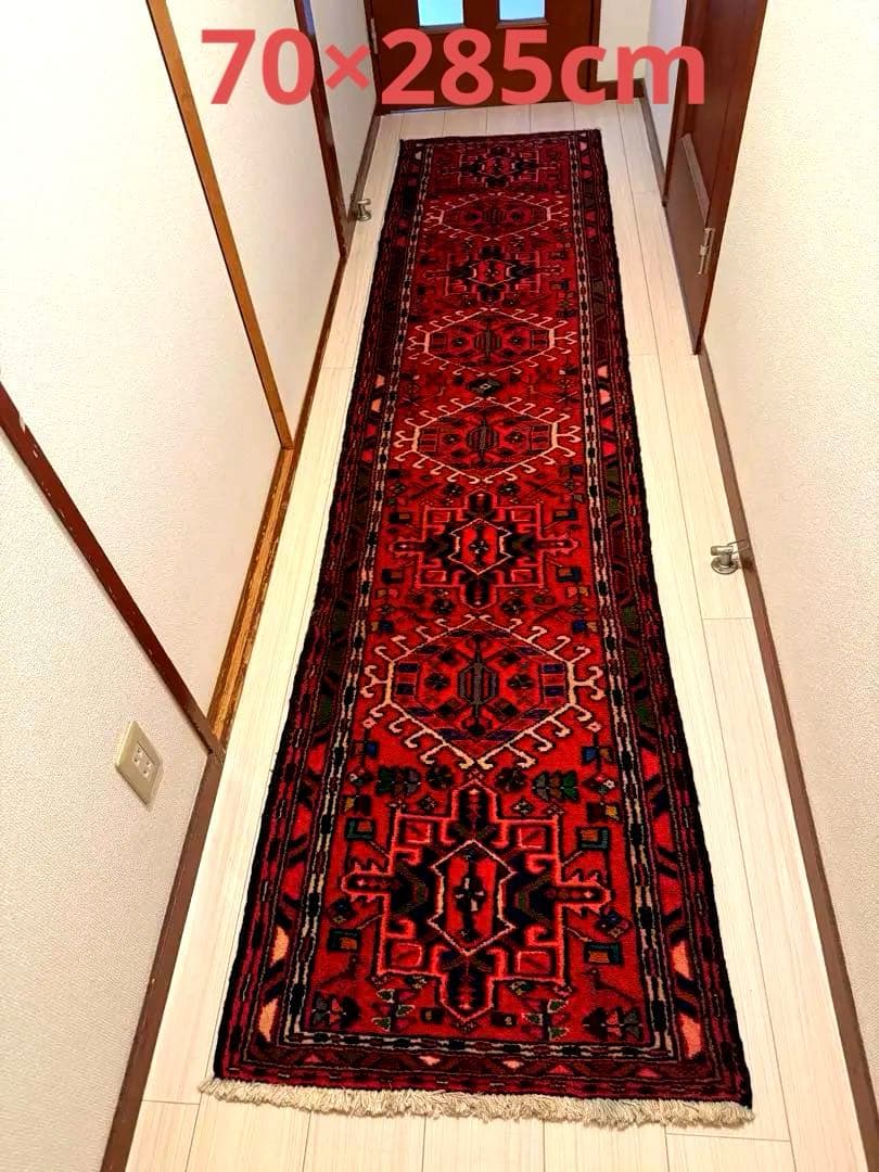 ヴィンテージ 手織り ランナーラグ 70×285cm ウール100% ヴィンテージ 手織り ランナーラグ 70×285cm ウール100%