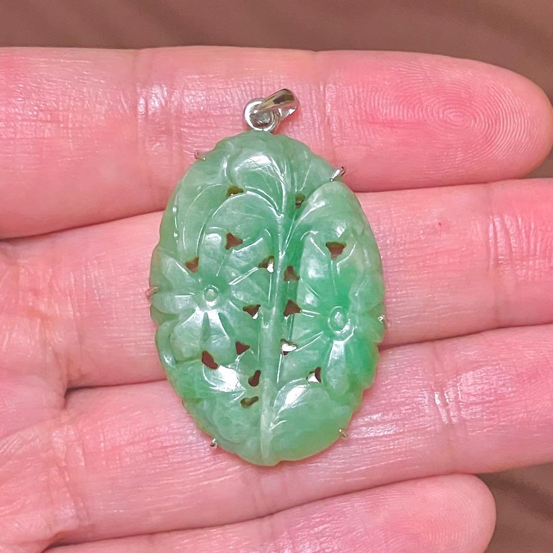 翡翠 帯留め ネックレス ペンダント トップ アンティーク ブローチ