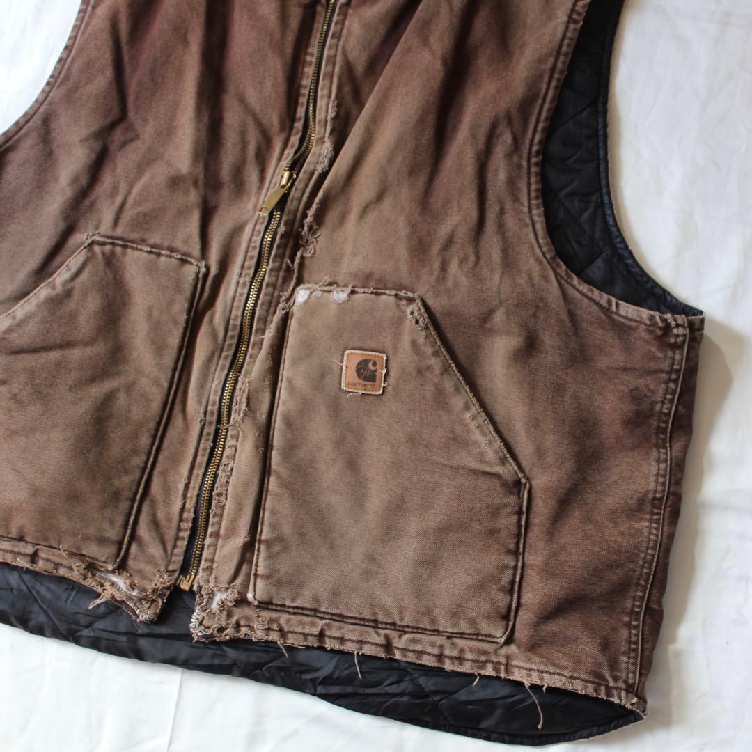 鬼雰囲気•USA製 Carhartt ダックベスト VO2 DKB 2XL 名作 - メルカリ
