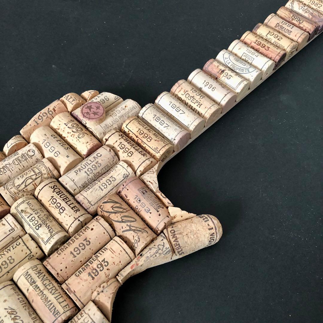 ヴィンテージワインコルク コルクアート エレキギター ハンドメイド