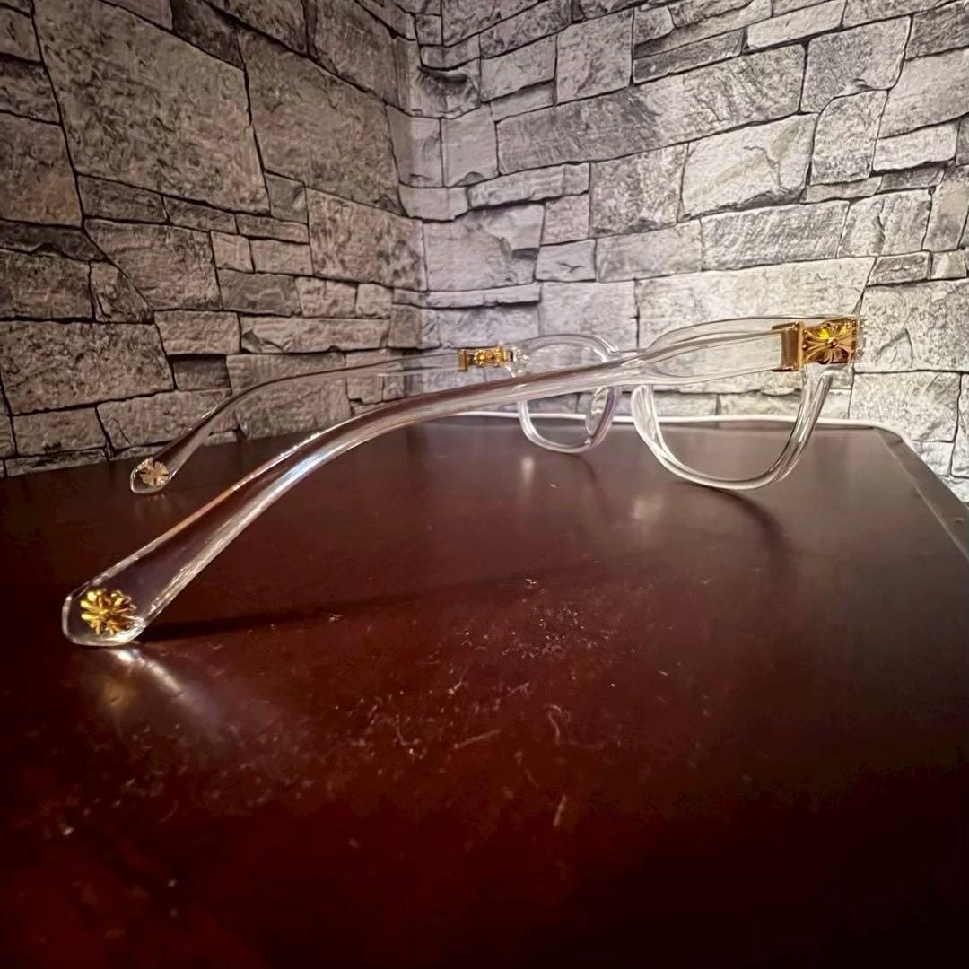 大人気！クロス【クリア ゴールド】サングラス 伊達メガネ クロム