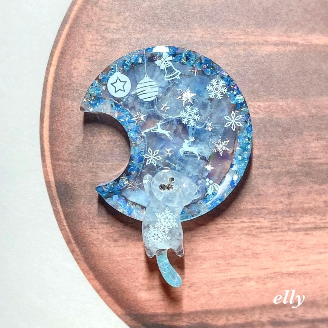 sawasawa様】1569.天然石 琉球ガラス 雪の結晶 とびつき猫 レジン