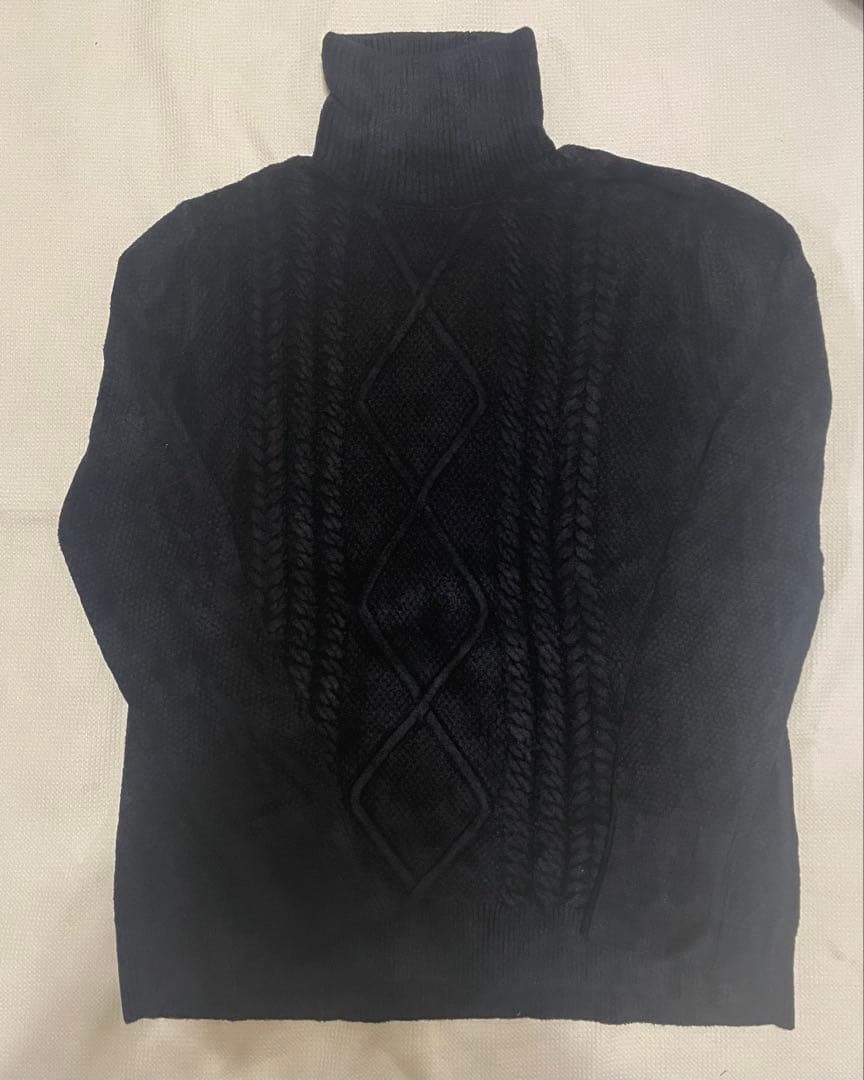 新品 佐藤健 ABYTS ケーブル ニット タートルネック サイズ2 Mブラック