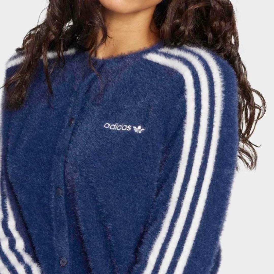 adidas アディダス フラッフィーニット カーディガン シャギー ニット