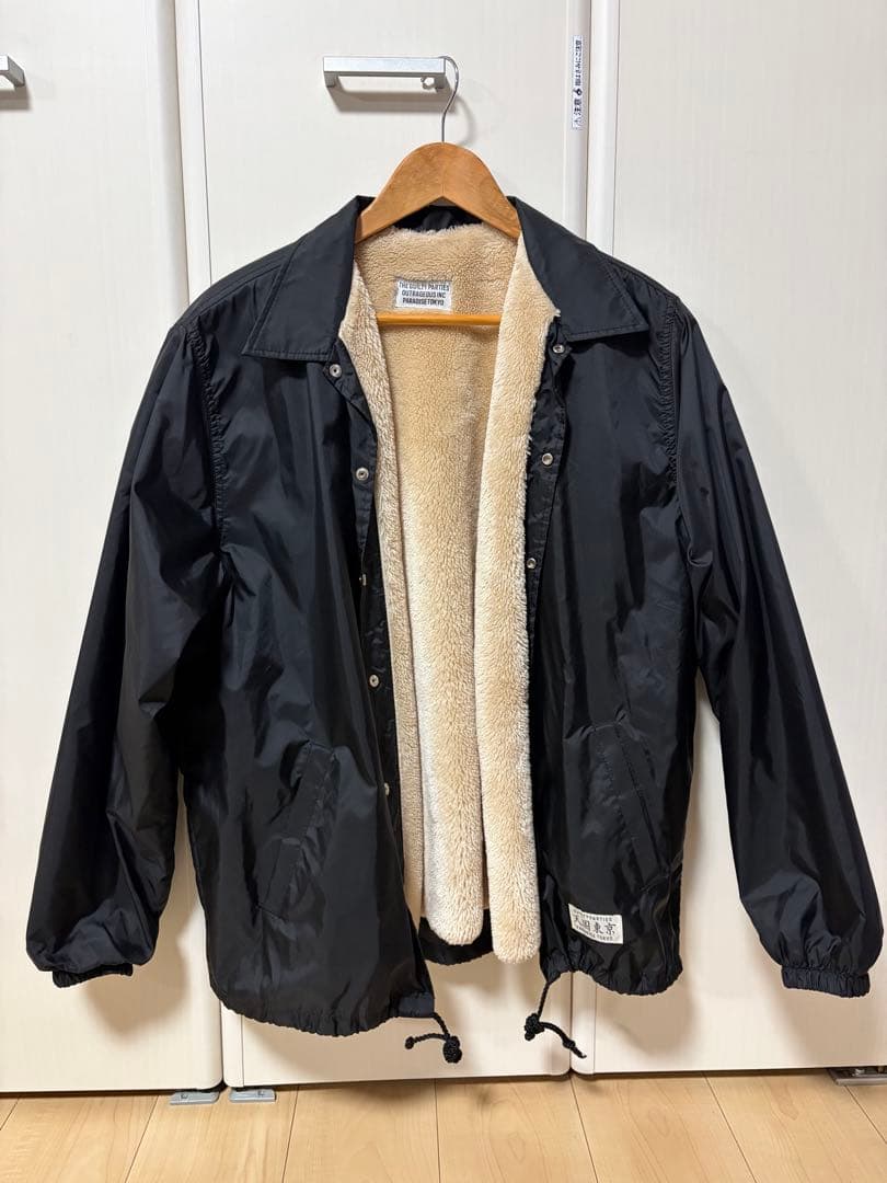 【ひで】ワコマリア　ボア裏地付きナイロンジャケット WACKO MARIA/ワコマリア 裏ボア コーチジャケット マリアバック