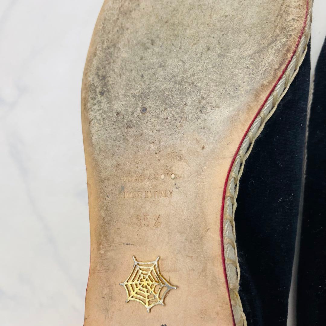 美品】シャルロットオリンピア ベロア 猫モチーフ フラットシューズ