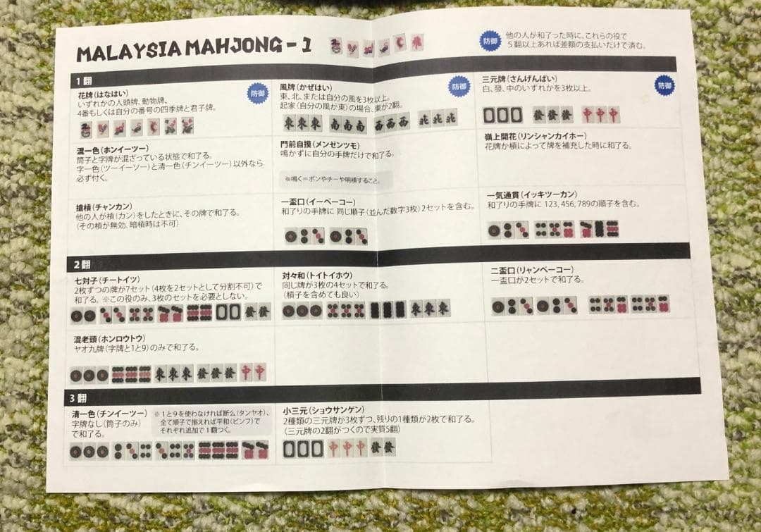 マレーシア麻雀（日本語ルール付き） - メルカリ