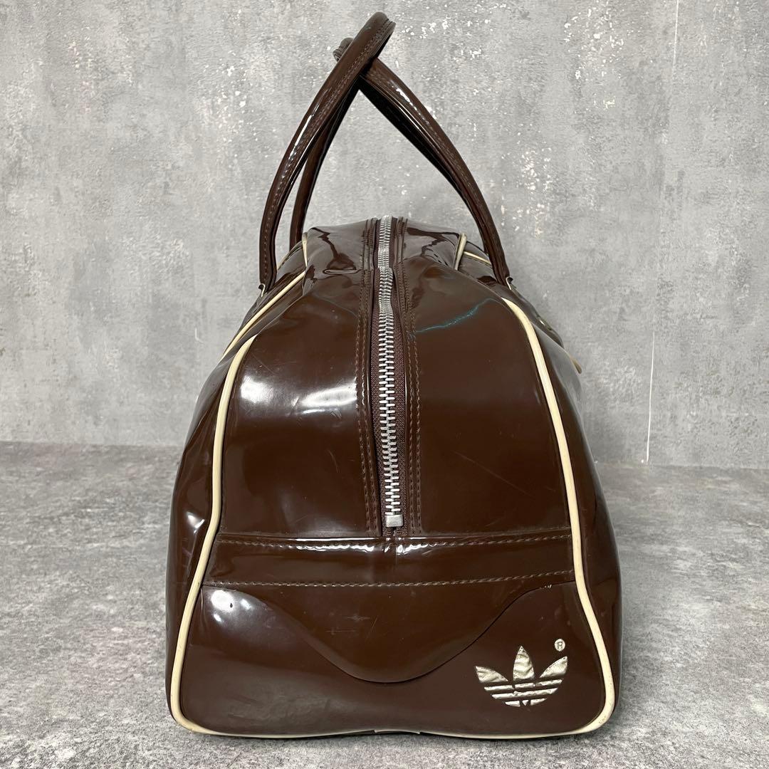 激渋80s vintage adidas エナメル ボストンバック ブラウン】 - メルカリ