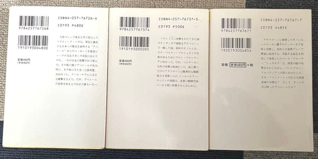 当時物初版】アベニールをさがして①②③ 富野由悠季 ソノラマ文庫