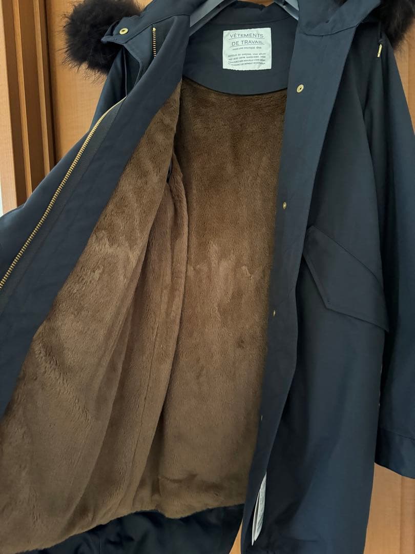 IENA マウンテンパーカー 36 ネイビー ファー取り外し可